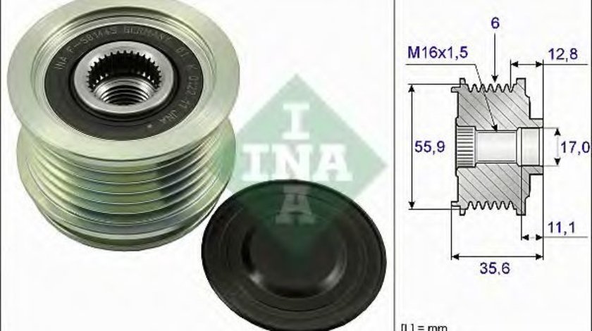 Sistem roata libera, generator SKODA YETI (5L) (2009 - 2016) INA 535 0041 10 piesa NOUA