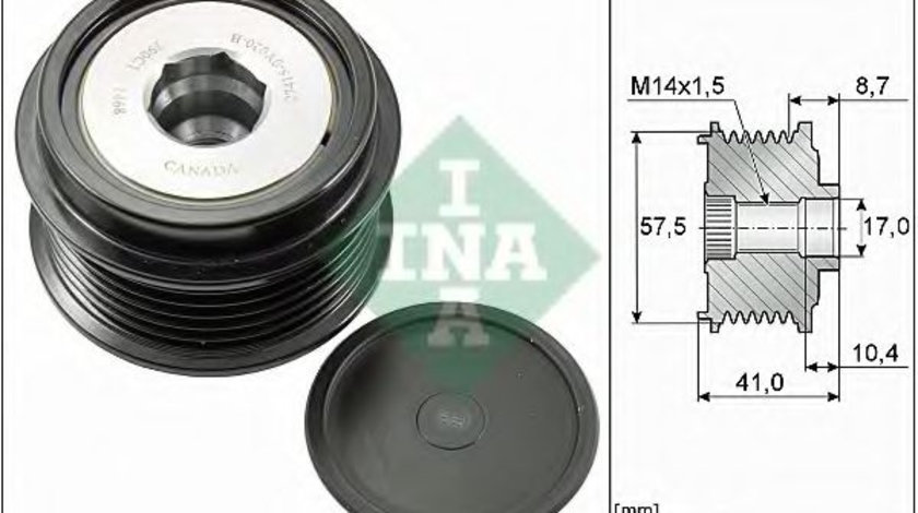 Sistem roata libera, generator TOYOTA COROLLA Limuzina (E15) (2006 - 2016) INA 535 0282 10 piesa NOUA