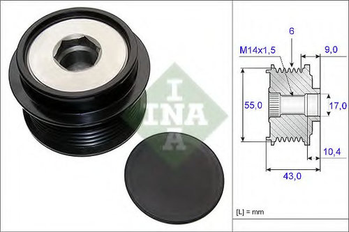 Sistem roata libera, generator TOYOTA RAV 4 III (ACA3, ACE, ALA3, GSA3, ZSA3) (2005 - 2016) INA 535 ...