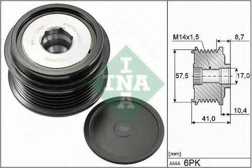 Sistem roata libera, generator TOYOTA YARIS (P9) (2005 - 2013) INA 535 0282 10 piesa NOUA