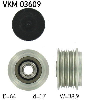 Sistem roata libera, generator (VKM03609 SKF) NISSAN,OPEL,RENAULT,VAUXHALL