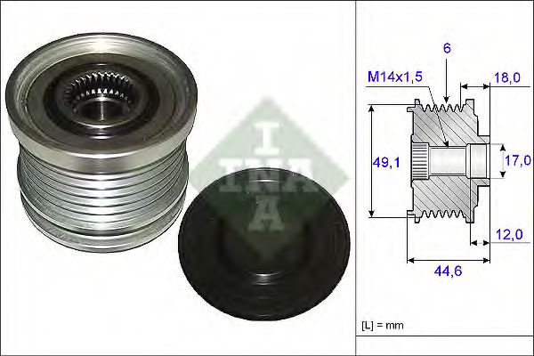 Sistem roata libera, generator VOLVO C30 (2006 - 2012) INA 535 0182 10 piesa NOUA
