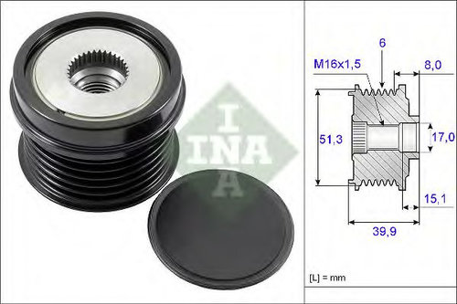 Sistem roata libera, generator VOLVO S80 II (AS) (2006 - 2016) INA 535 0252 10 piesa NOUA