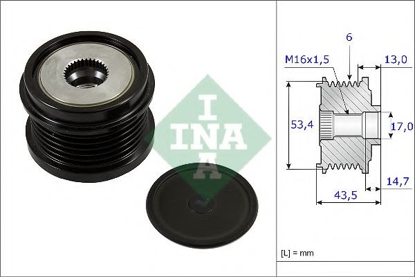 Sistem roata libera, generator VOLVO V70 III (BW) (2007 - 2016) INA 535 0237 10 piesa NOUA