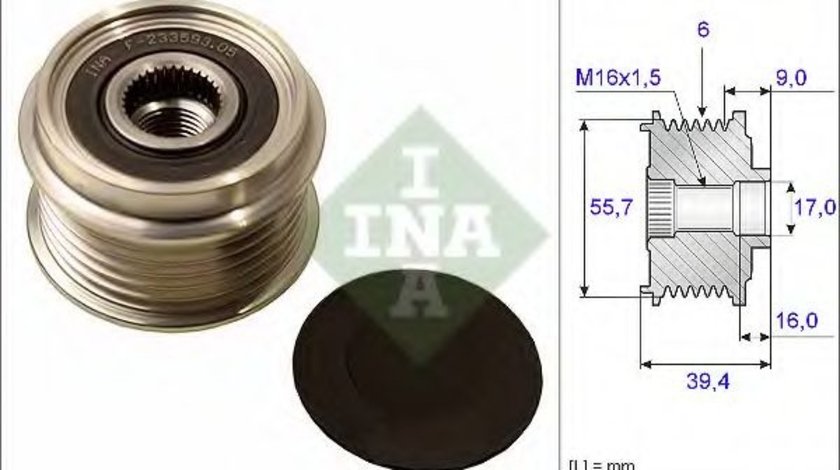 Sistem roata libera, generator VW FOX (5Z1, 5Z3) (2003 - 2016) INA 535 0060 10 piesa NOUA