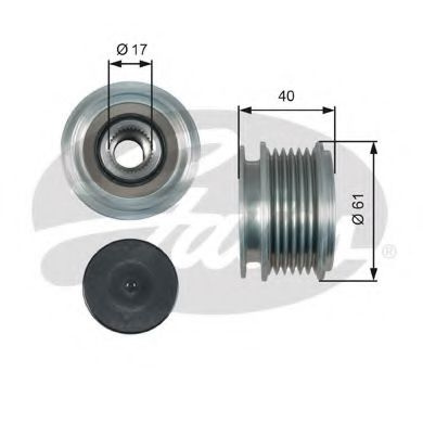 Sistem roata libera, generator VW POLO (9N) (2001 - 2012) GATES OAP7013 piesa NOUA