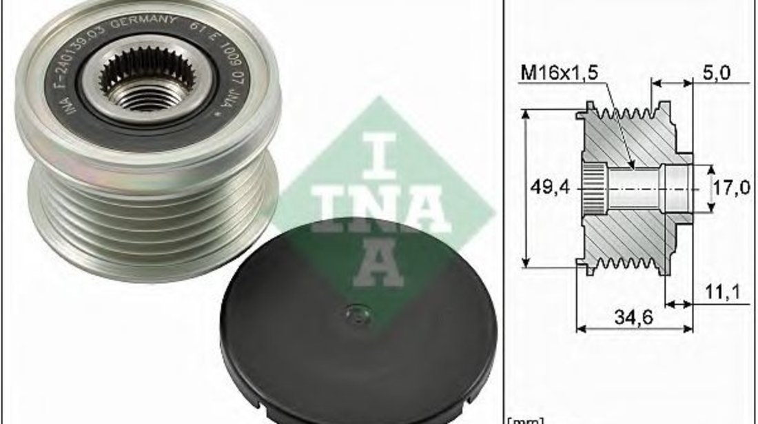 Sistem roata libera, generator VW SCIROCCO (137, 138) (2008 - 2016) INA 535 0155 10 piesa NOUA