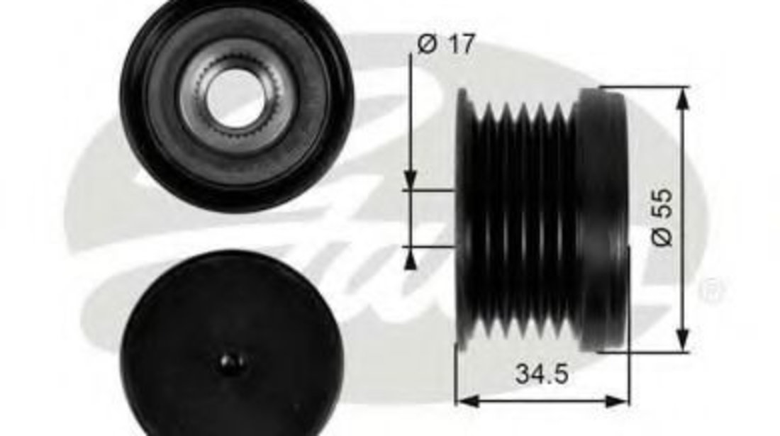 Sistem roata libera, generator VW TOURAN (1T1, 1T2) (2003 - 2010) GATES OAP7090 piesa NOUA