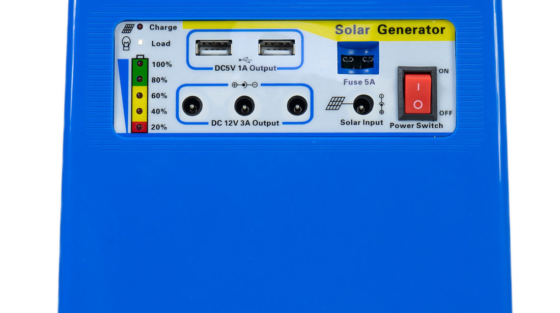 Sistem solar Ideal Camping PNI GreenHouse H01 30W acumulator 12V/7Ah USB/Radio/MP3 2 becuri LED