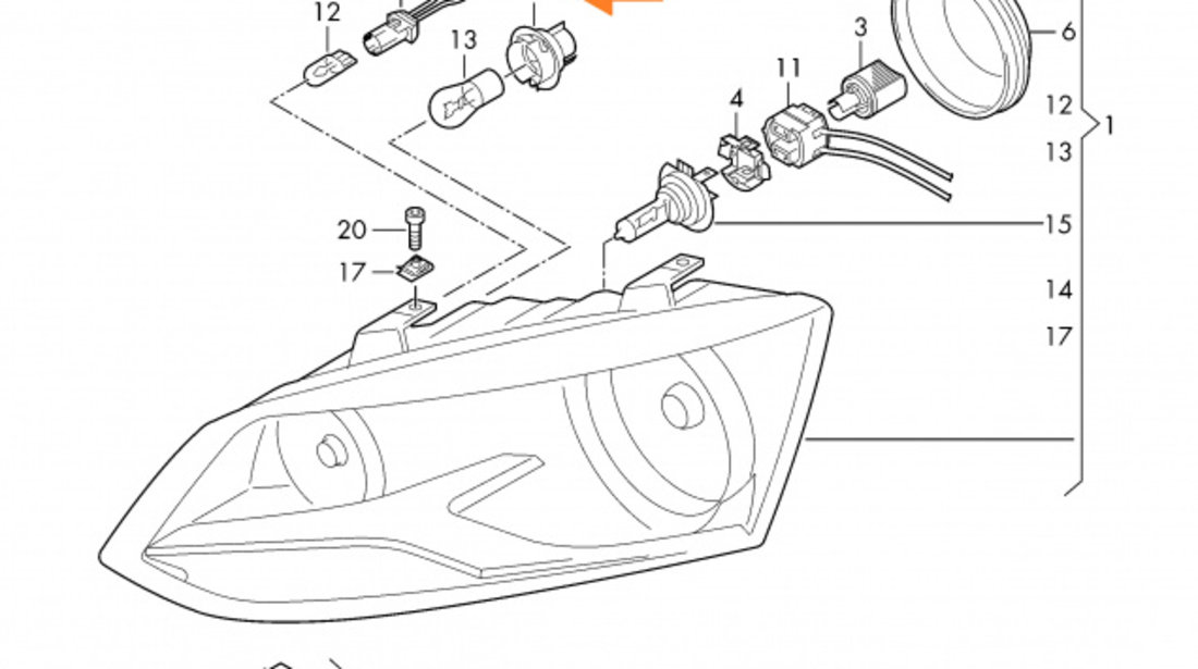 Soclu Bec PY21W Oe Volkswagen Jetta 4 2010→ 1K6953123D