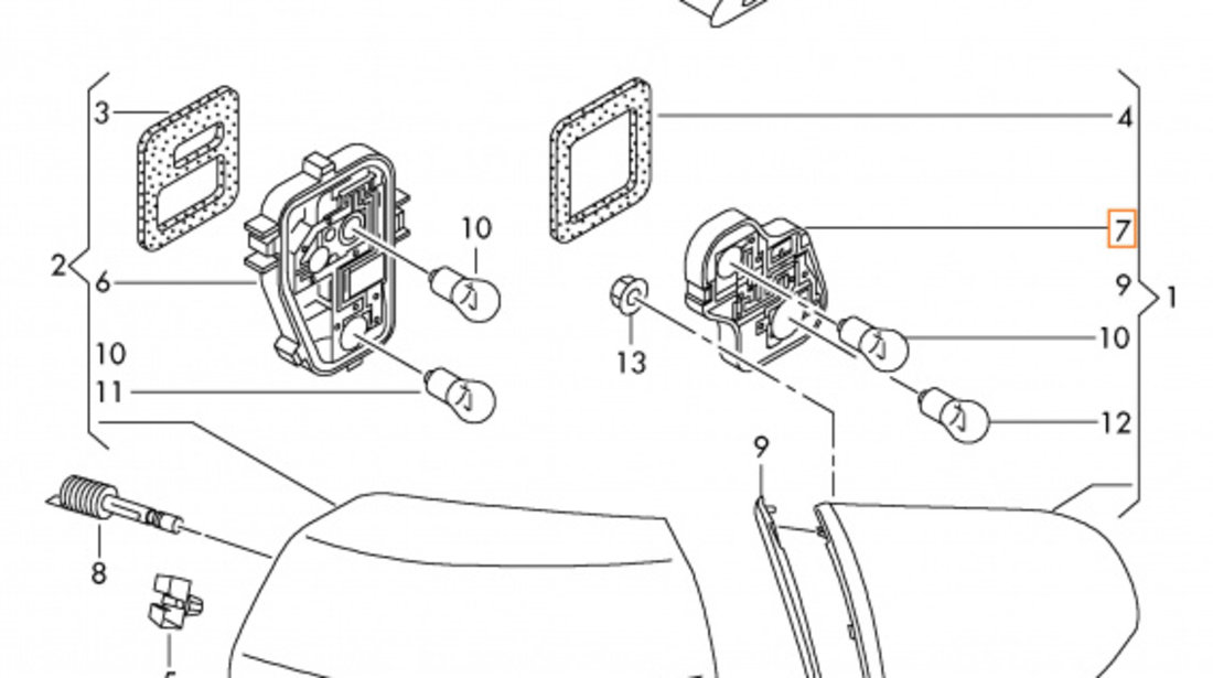 Soclu Becuri Lampa Spate Stanga Oe Volkswagen Golf 6 2008-2013 5K0945259