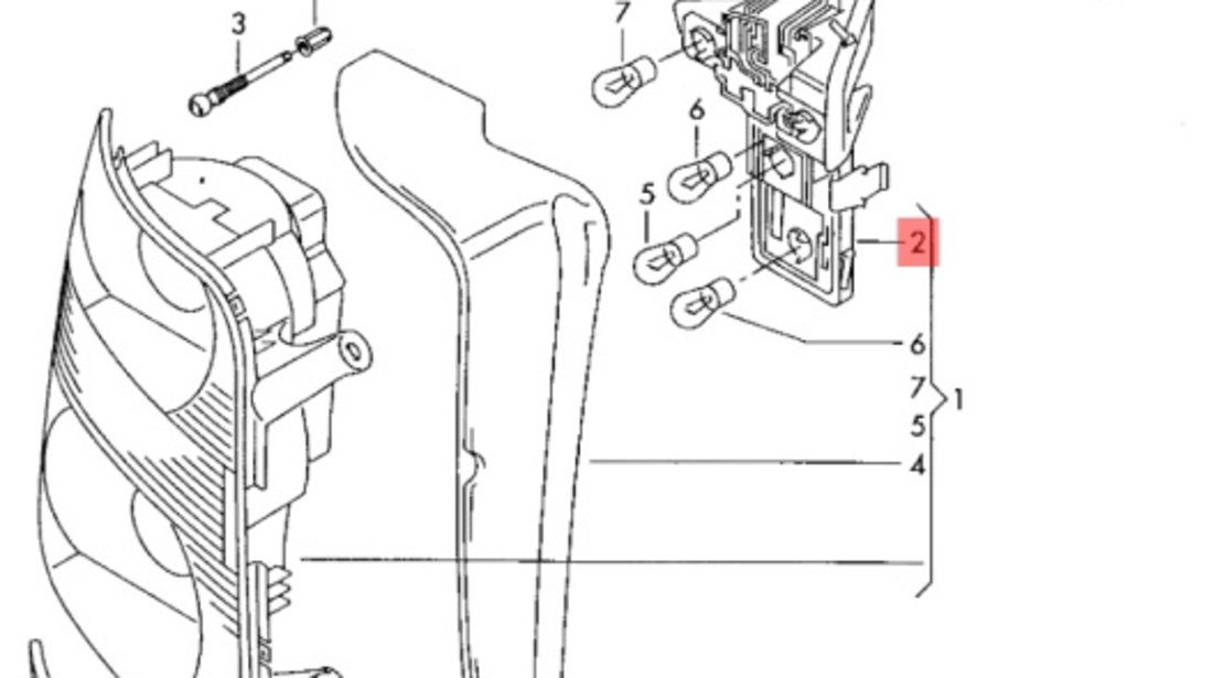 Soclu far / stop dreapta spate VOLKSWAGEN TOURAN (1T1, 1T2) [ 2003 - 2010 ] TDI (BKC, BLS, BXE) 77KW|105HP VAG OEM 1T0945258D