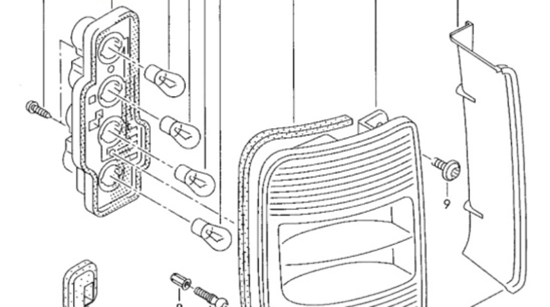Soclu lampa stop stanga Volkswagen Caddy (2KB) 2006 1.9 TDI OEM 2K0945257A