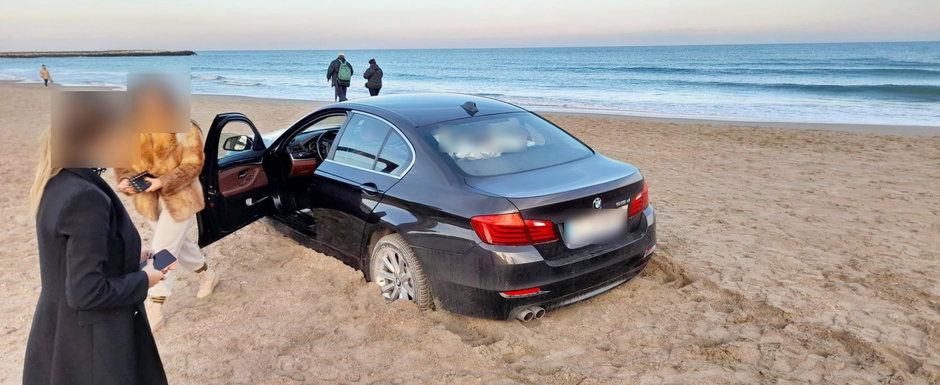 Soferita de BMW, amendata cu 10.290 de lei dupa ce a ramas blocata cu masina pe o plaja din Constanta Soferita de BMW, amendata cu 10.290 de lei dupa ce a ramas blocata cu masina pe o plaja din Constanta