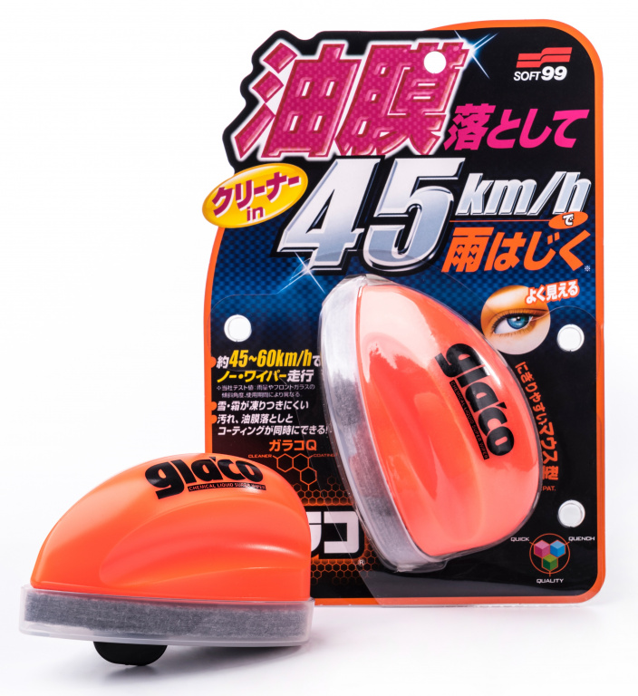 Soft99 Glaco Q Dispozitiv Solutie Tratament Hidrofob Curatare Geamuri 75ML S99 04168