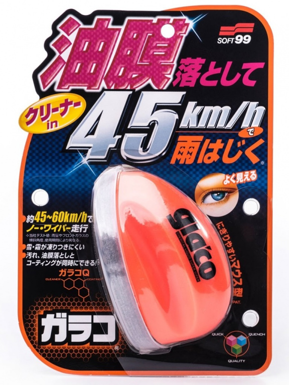 Soft99 Glaco Q Dispozitiv Solutie Tratament Hidrofob Curatare Geamuri 75ML S99 04168
