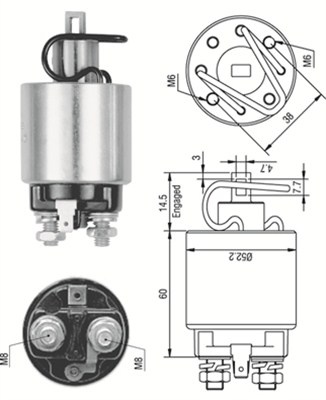 Solenoid, electromotor (940113050242 MAGNETI MARELLI)