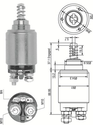 Solenoid, electromotor (940113050261 MAGNETI MARELLI)