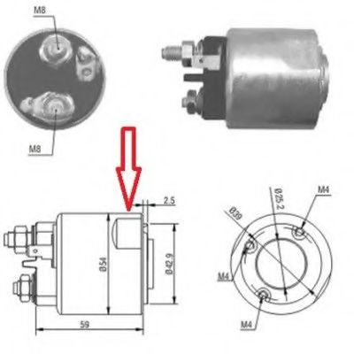 Solenoid, electromotor DACIA DUSTER (2010 - 2016) MEAT & DORIA 46086 piesa NOUA