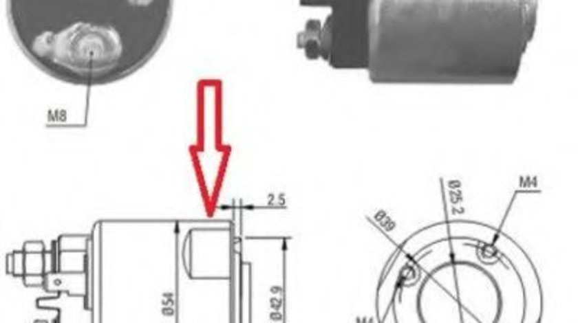 Solenoid, electromotor DACIA DUSTER (2010 - 2016) MEAT & DORIA 46086 piesa NOUA