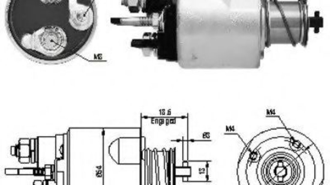 Solenoid, electromotor DACIA LOGAN MCV (KS) (2007 - 2016) MEAT & DORIA 46169 piesa NOUA