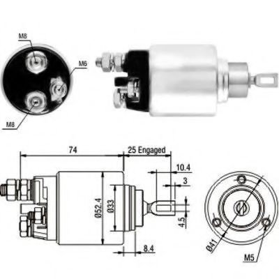 Solenoid, electromotor FIAT MAREA (185) (1996 - 2007) MEAT & DORIA 46129 piesa NOUA