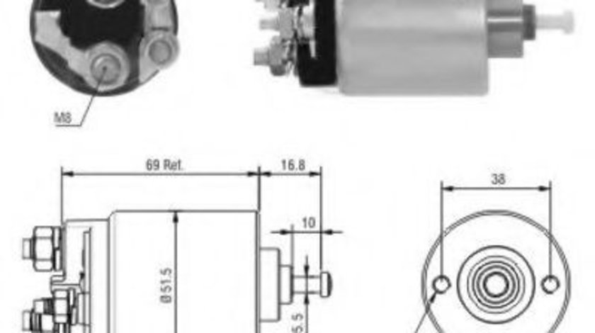 Solenoid, electromotor FORD COURIER (J3, J5) (1996 - 2016) MEAT & DORIA 46104 piesa NOUA