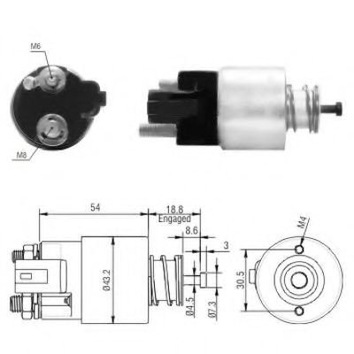 Solenoid, electromotor HYUNDAI i30 (FD) (2007 - 2011) MEAT & DORIA 46155 piesa NOUA