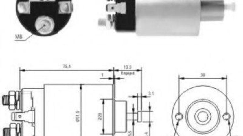 Solenoid, electromotor KIA K2500 (SD) (2003 - 2016) MEAT & DORIA 46167 piesa NOUA