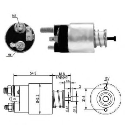 Solenoid, electromotor KIA PICANTO (BA) (2004 - 2011) MEAT & DORIA 46135 piesa NOUA