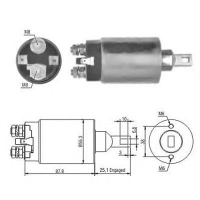 Solenoid, electromotor KIA RIO combi (DC) (2000 - 2005) MEAT & DORIA 46143 piesa NOUA