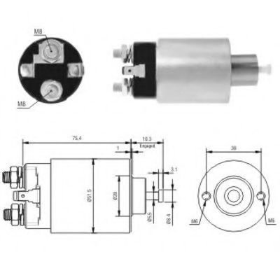 Solenoid, electromotor MITSUBISHI PAJERO PININ (H6_W, H7_W) (1999 - 2007) MEAT & DORIA 46167 piesa N...