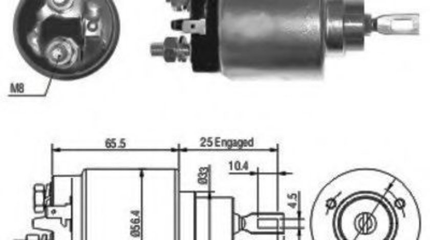 Solenoid, electromotor PEUGEOT PARTNER caroserie (5) (1996 - 2012) MEAT & DORIA 46074 piesa NOUA