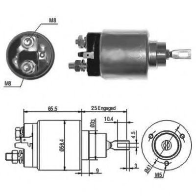 Solenoid, electromotor PEUGEOT PARTNER combispace (5F) (1996 - 2012) MEAT & DORIA 46074 piesa NOUA