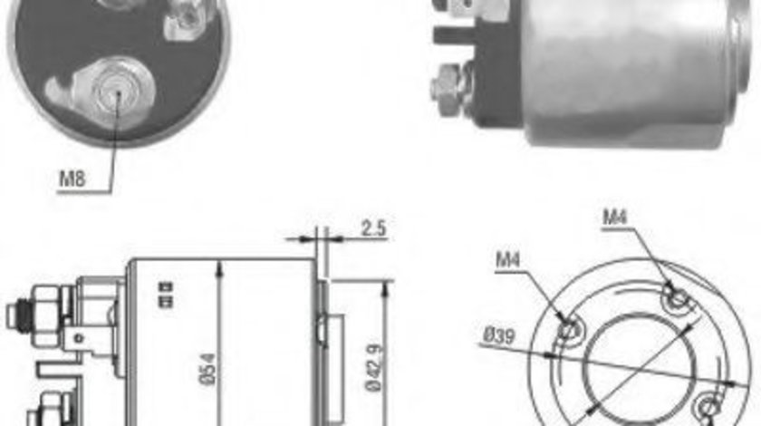 Solenoid, electromotor RENAULT CLIO II (BB0/1/2, CB0/1/2) (1998 - 2005) MEAT & DORIA 46160 piesa NOUA