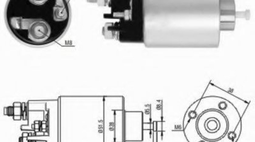 Solenoid, electromotor RENAULT MEGANE II (BM0/1, CM0/1) (2002 - 2011) MEAT & DORIA 46058 piesa NOUA