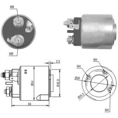 Solenoid, electromotor RENAULT TWINGO II (CN0) (2007 - 2014) MEAT & DORIA 46160 piesa NOUA