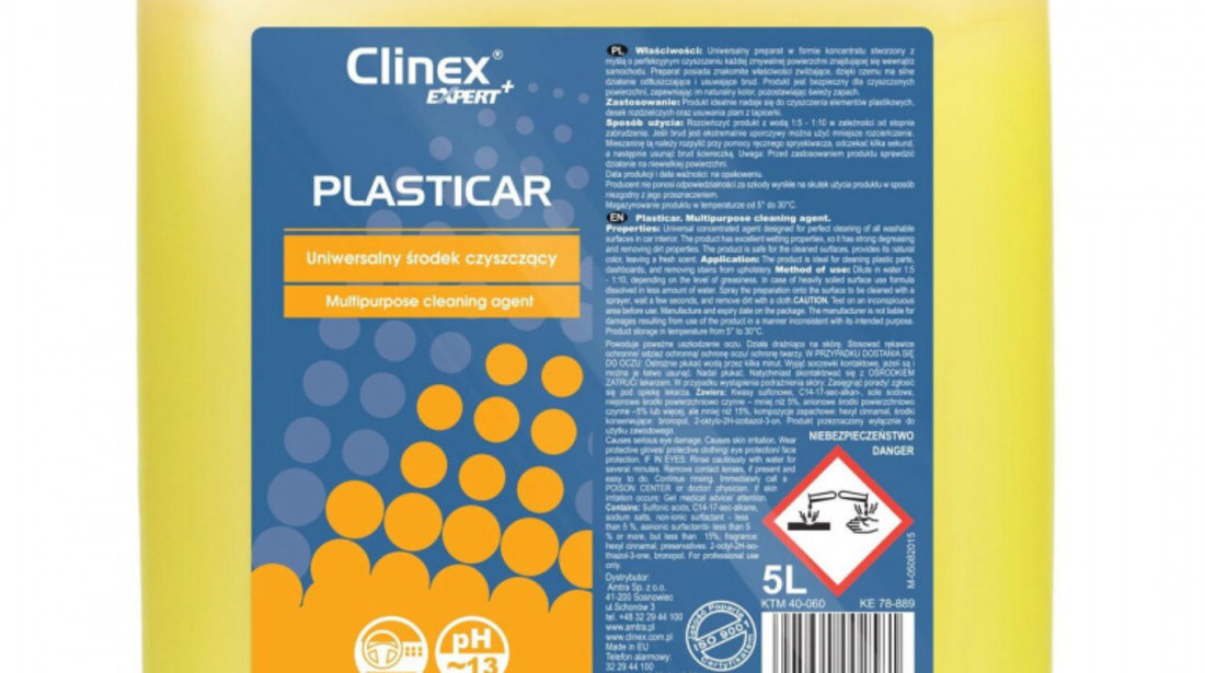 Soluție Spălare Universală Plasticar Clinex Expert+ 5L 40-060