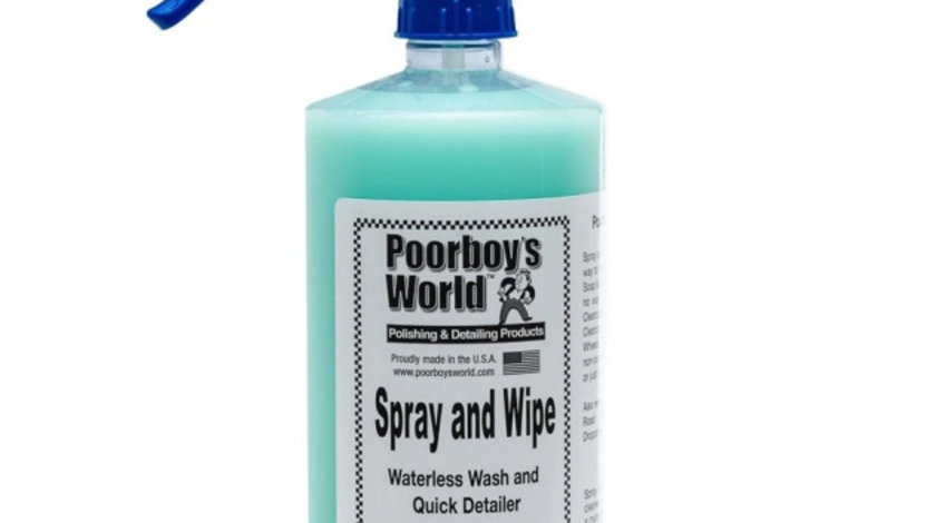 Solutie Detailing Rapid Poorboy's World Spray &amp; Wipe Waterless 473ML PB-SAW-16