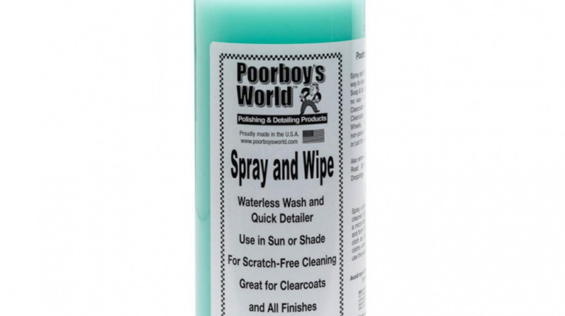 Solutie Detailing Rapid Poorboy's World Spray &amp; Wipe Waterless 946ML PB-SAW-32