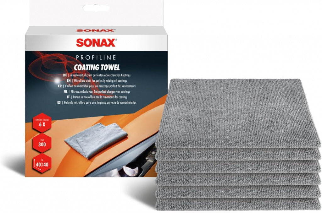 Sonax Coating Towel Set 6 Buc Lavete Din Microfibra Gri 40X40CM 451100