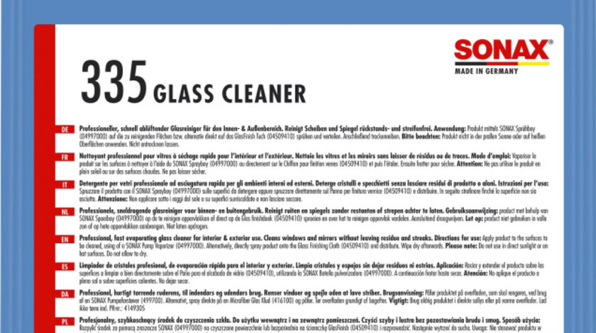 Sonax Glass Cleaner Solutie Curatat Geamuri 10L 335600