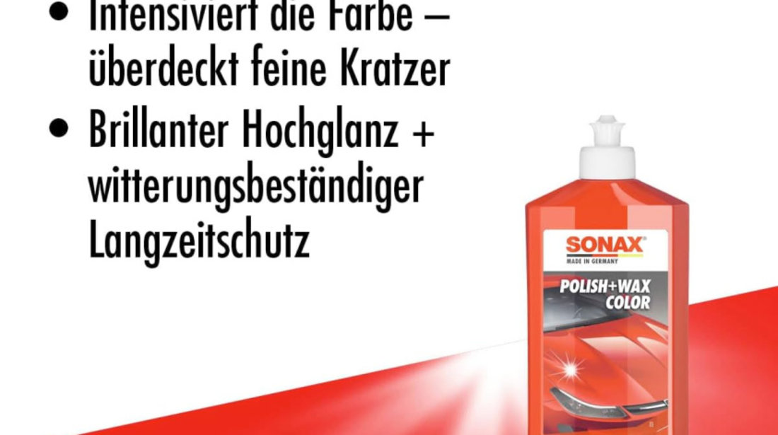 Sonax Polish &amp; Wax Colour NanoPro Polish &amp; Ceara Rosu 500ML 296400