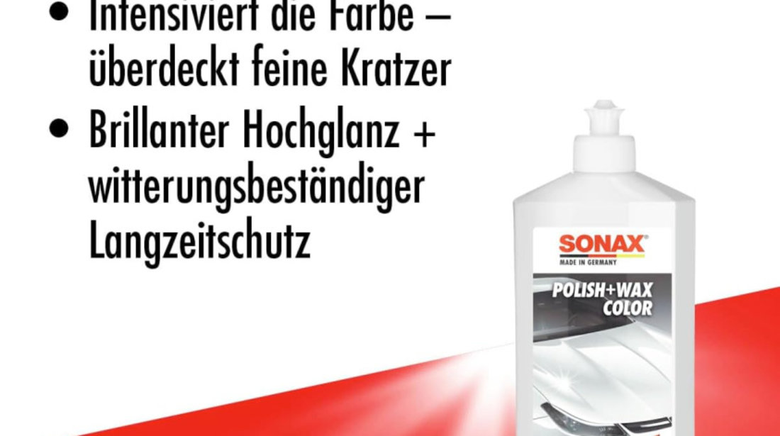 Sonax Polish &amp; Wax Colour NanoPro Polish &amp; Ceara Alb 500ML 296000