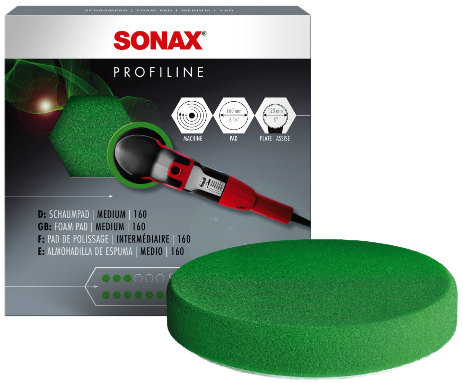 Sonax Profiline Burete Polish Verde Mediu Abraziv 160MM 493000