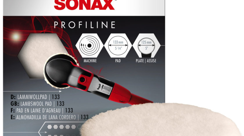 Sonax Profiline Disc Din Blană De Miel Pentru Polish 133MM 493141