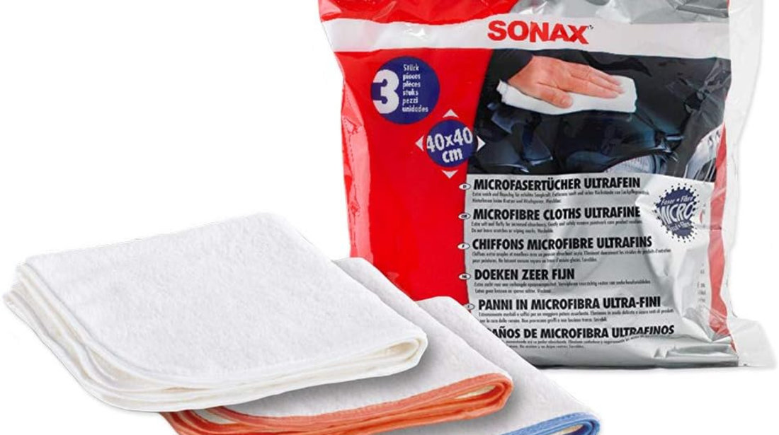 Sonax Set 3 Buc Lavete Microfibre Ultrafine 40X40CM 450700