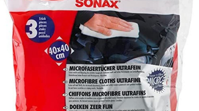 Sonax Set 3 Buc Lavete Microfibre Ultrafine 40X40CM 450700