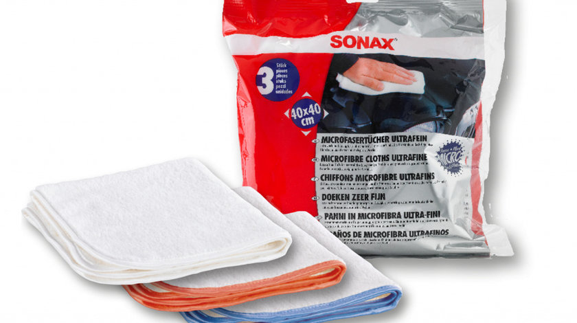 Sonax Set 3 Buc Lavete Microfibre Ultrafine 40X40CM 450700