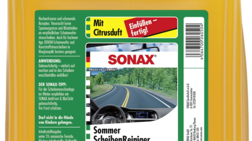 Sonax Solutie Parbriz Vara Anti-Insecte Lamaie 5L 260500